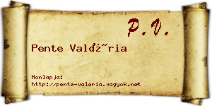 Pente Valéria névjegykártya